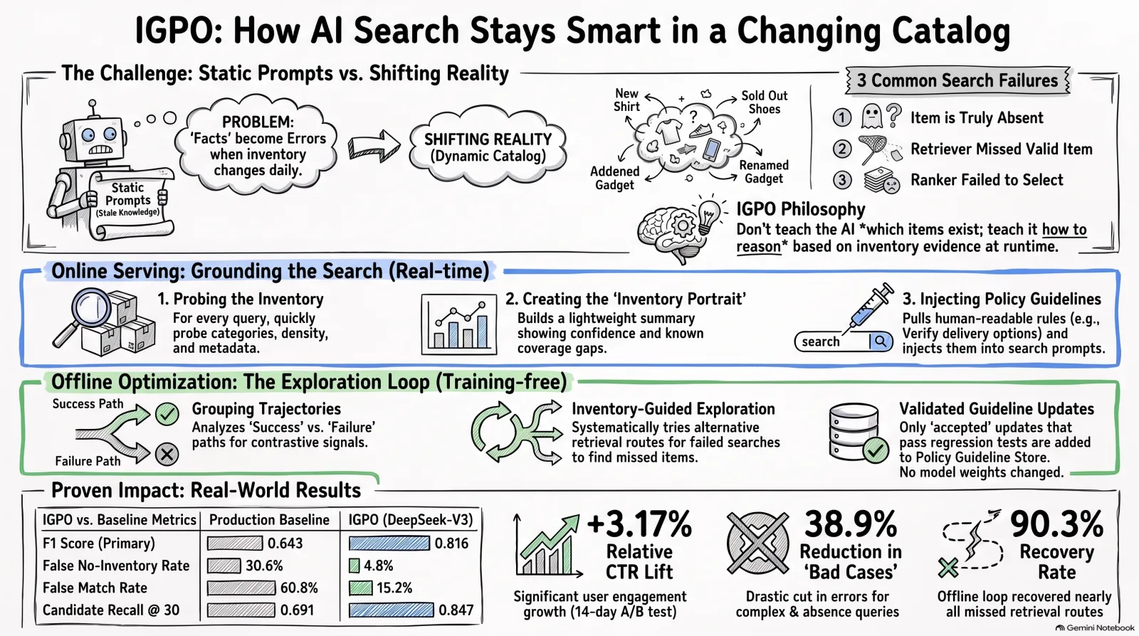 Infographic for Inventory-Grounded Policy-Level Optimization for Training-Free AI Search